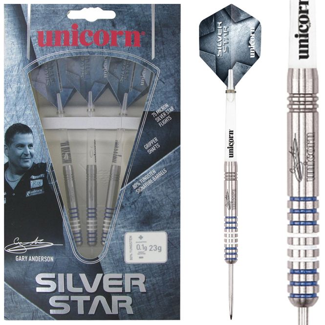 Hovedbilde Unicorn Silverstar 80% Gary Anderson P1 25g Stålspiss